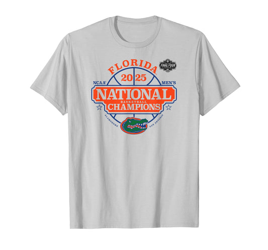 Florida Gators National Champs 2025 Men's Basketball White T-Shirt