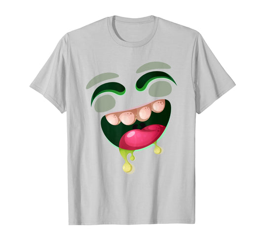 Cute Monster Face Halloween Group Easy Costume Cartoon T-Shirt