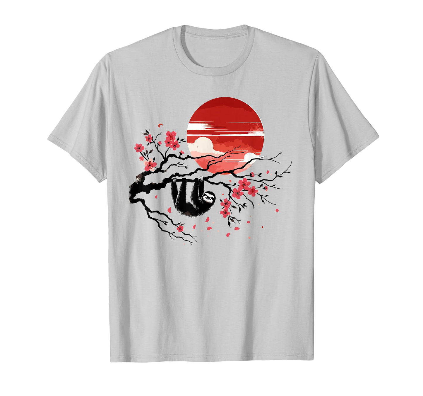 Kawaii Anime Japanese Art Sakura Men Women Kids Funny Sloth T-Shirt