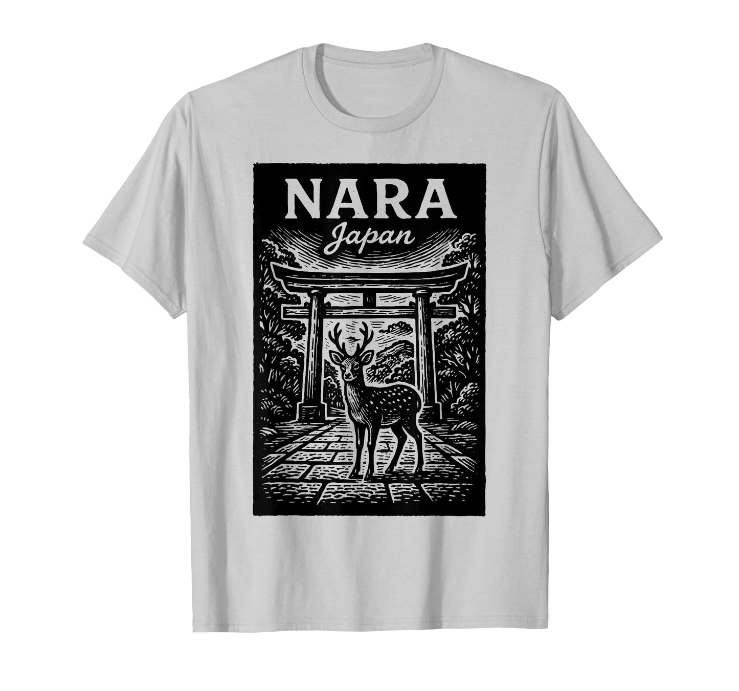 Nara Japan Deer Temple Japanese Travel Nature Architecture T-Shirt