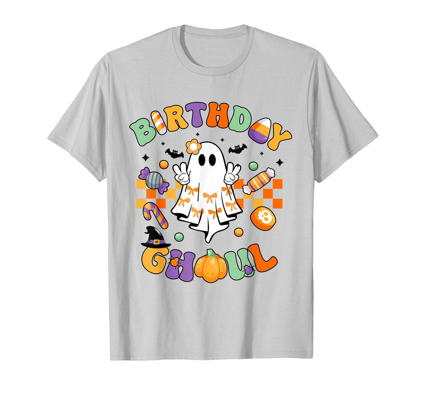 Birthday Ghoul Retro Groovy Boo Ghost Halloween Birthday T-Shirt