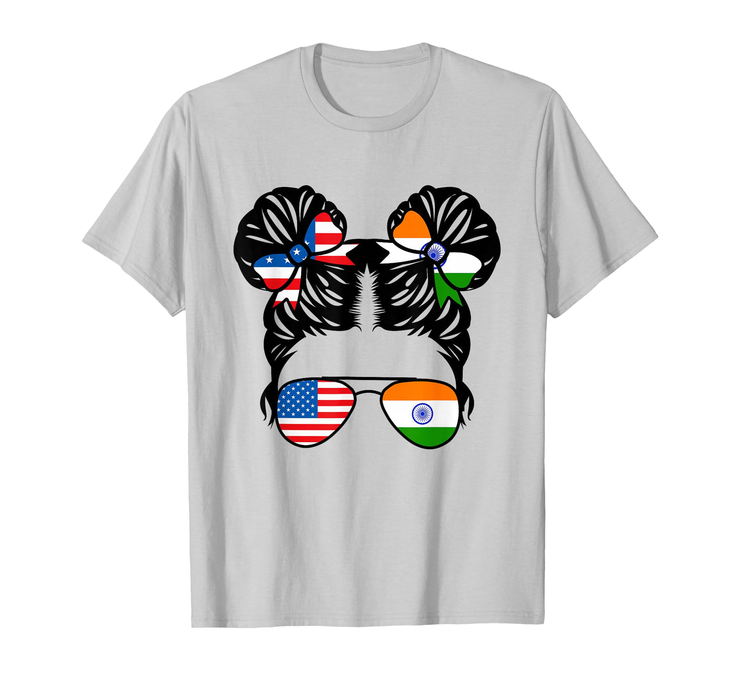 Half American Half Indian Girl USA India Flag Patriot T-Shirt