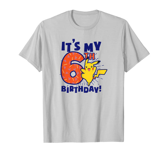 Pokémon Pikachu It's My 6th Birthday Awesome Celebration T-Shirt