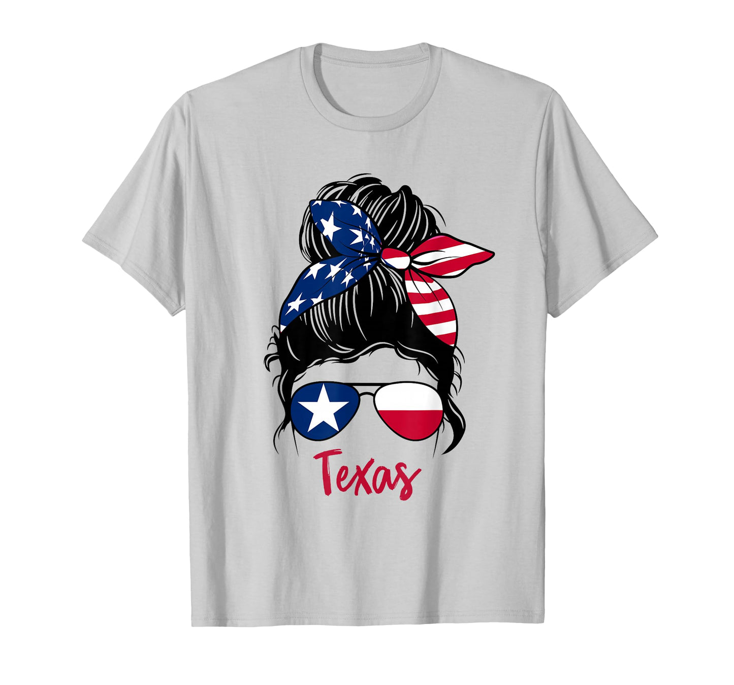 Texas Patriotic Sunglasses USA Flag Bandana Woman Look T-Shirt
