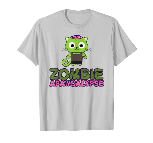Apocalypse Cat Funny Zombie Apawcalypse T-Shirt for Men Women
