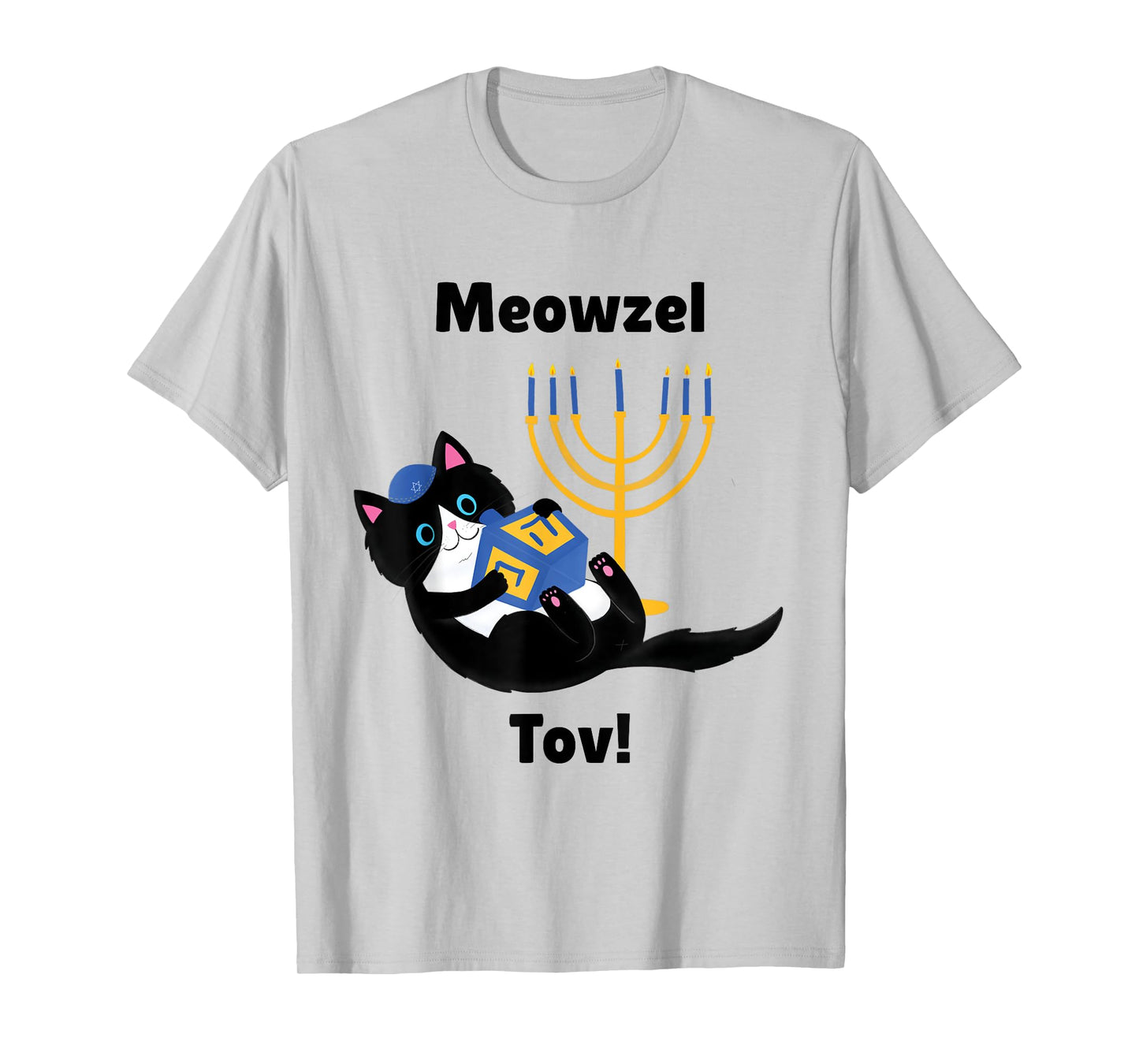 MeowzeL Tov | Hanukkah Cat T-Shirt for Men Women Girls Kids