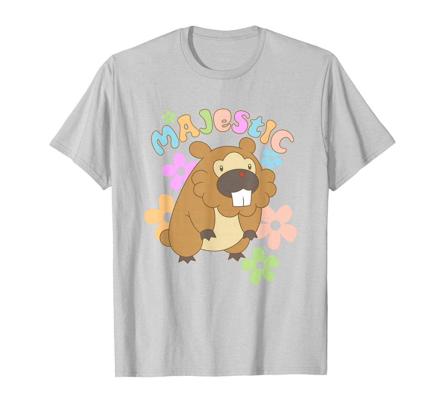 Pokémon Majestic Bidoof Floral Portrait T-Shirt