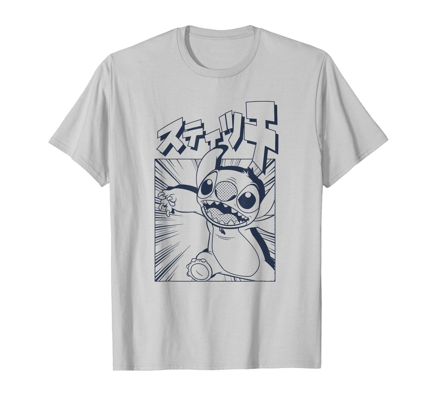 Disney Lilo & Stitch Manga Katakana Japanese Panel Portrait T-Shirt