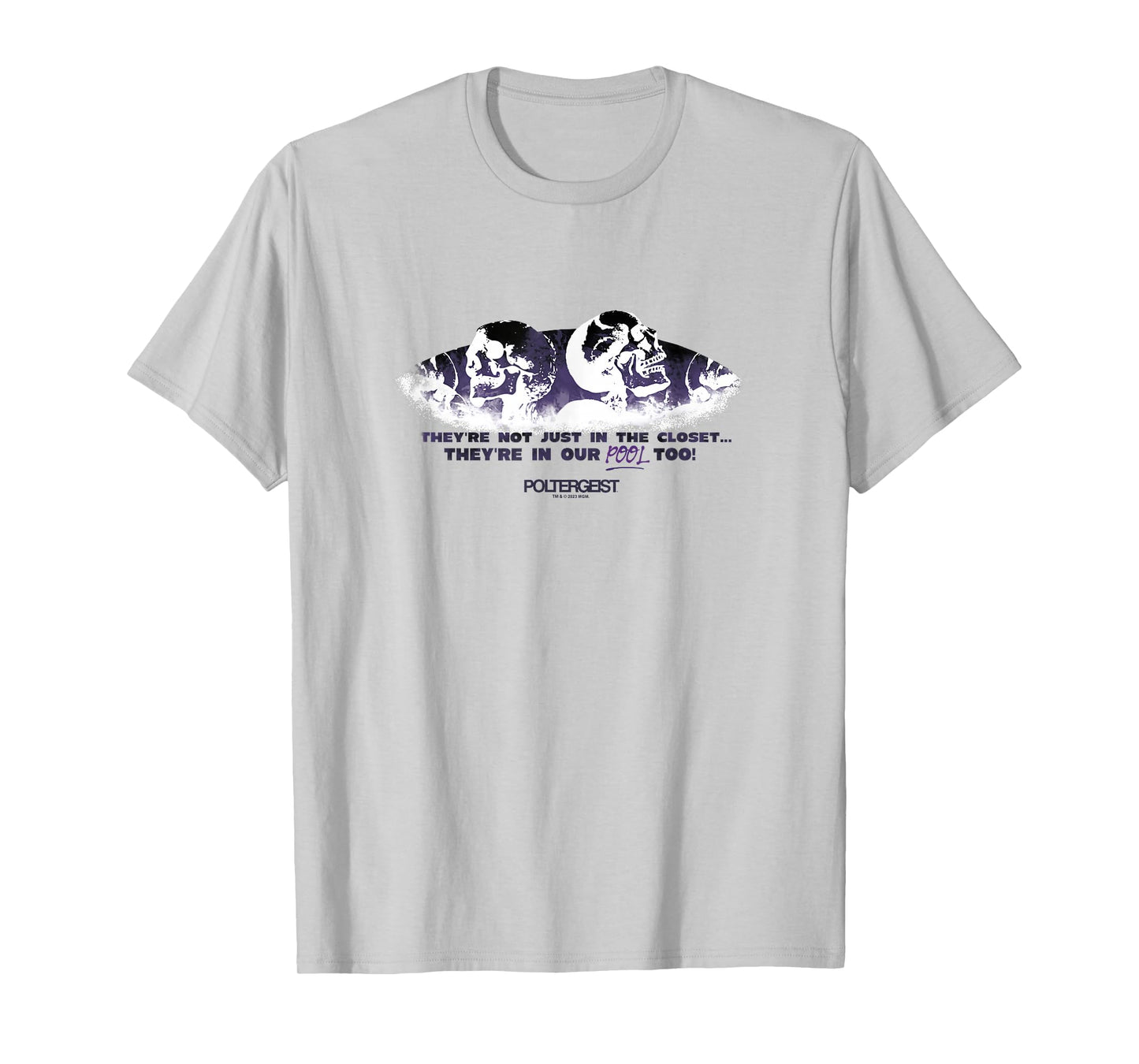 Poltergeist They're In Our Pool Too! Vintage Skeletons Logo T-Shirt