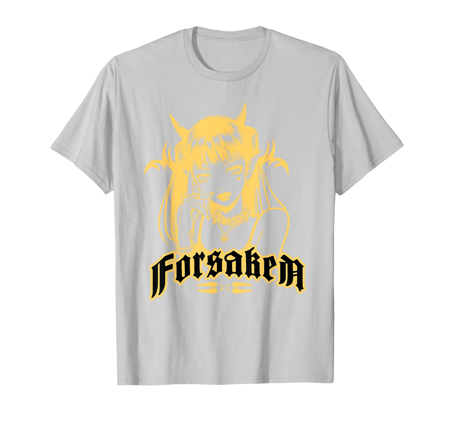 Forsaken Gothic Anime Art Girl Aesthetic Punk Rocker Lover T-Shirt