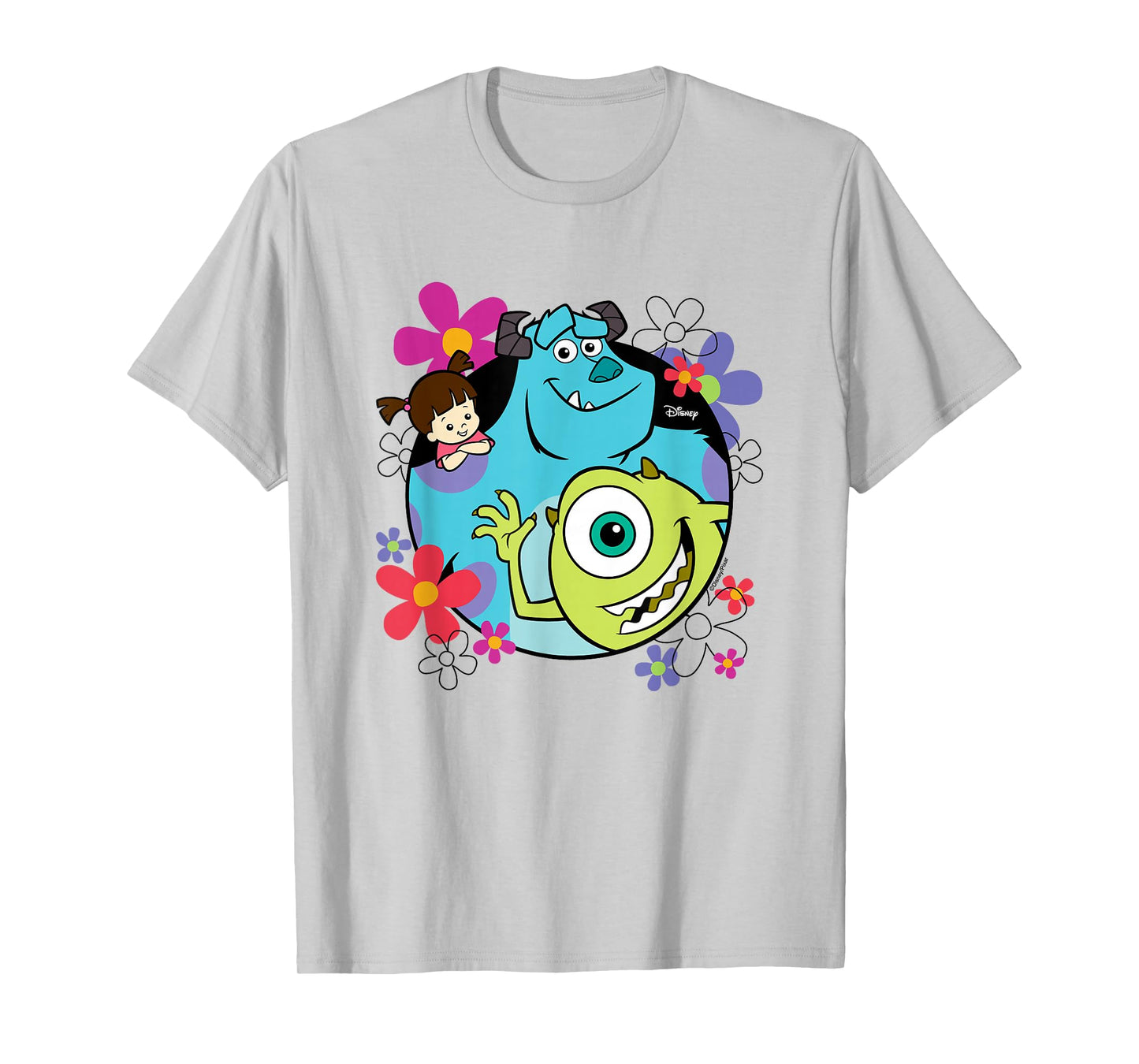 Monsters Inc - Sully Mike Wazoski Boo Floral Circle Group T-Shirt