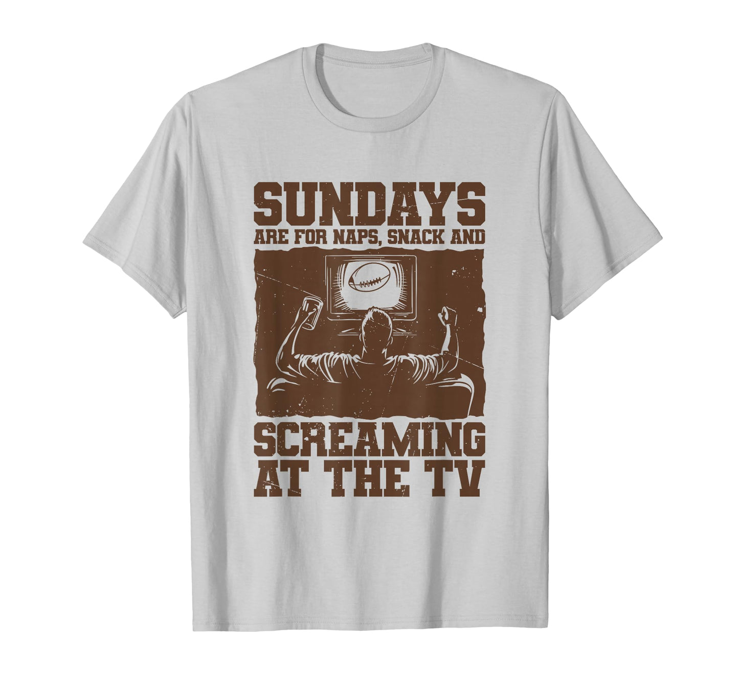 Funny Screaming at The TV for Sunday Football Lovers T-Shirt