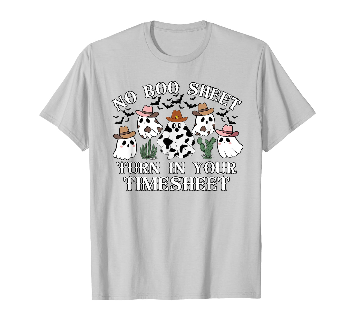 No Boo Sheet Timesheet Funny HR Payroll Halloween Ghosts T-Shirt