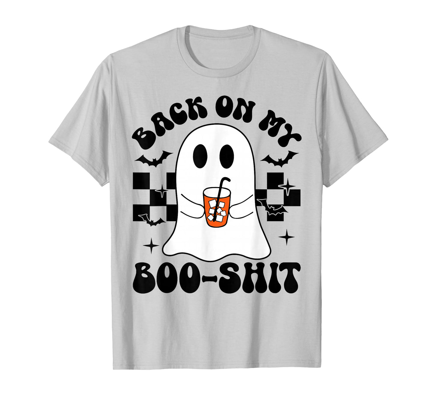 Funny Back On My Boo-Shit Cute Ghost Halloween Spooky Season T-Shirt