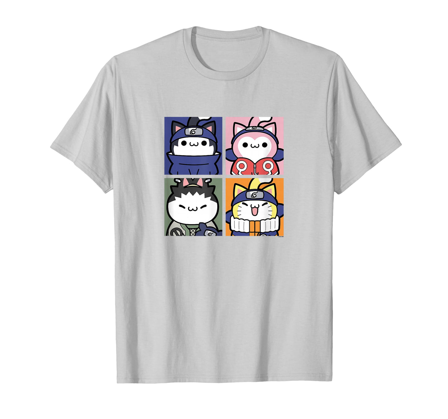 Nyaruto Sasuke Sakura Shikamaru Naruto Cats Group Shot Panel T-Shirt