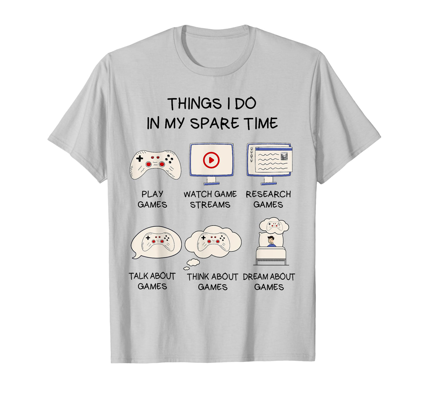 Funny Gaming Shirt For Teen Boys Men In My Spare Time Gamer T-Shirt