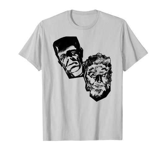 Horror Movie Monsters Werewolf Wolfman Frankenstein T-Shirt