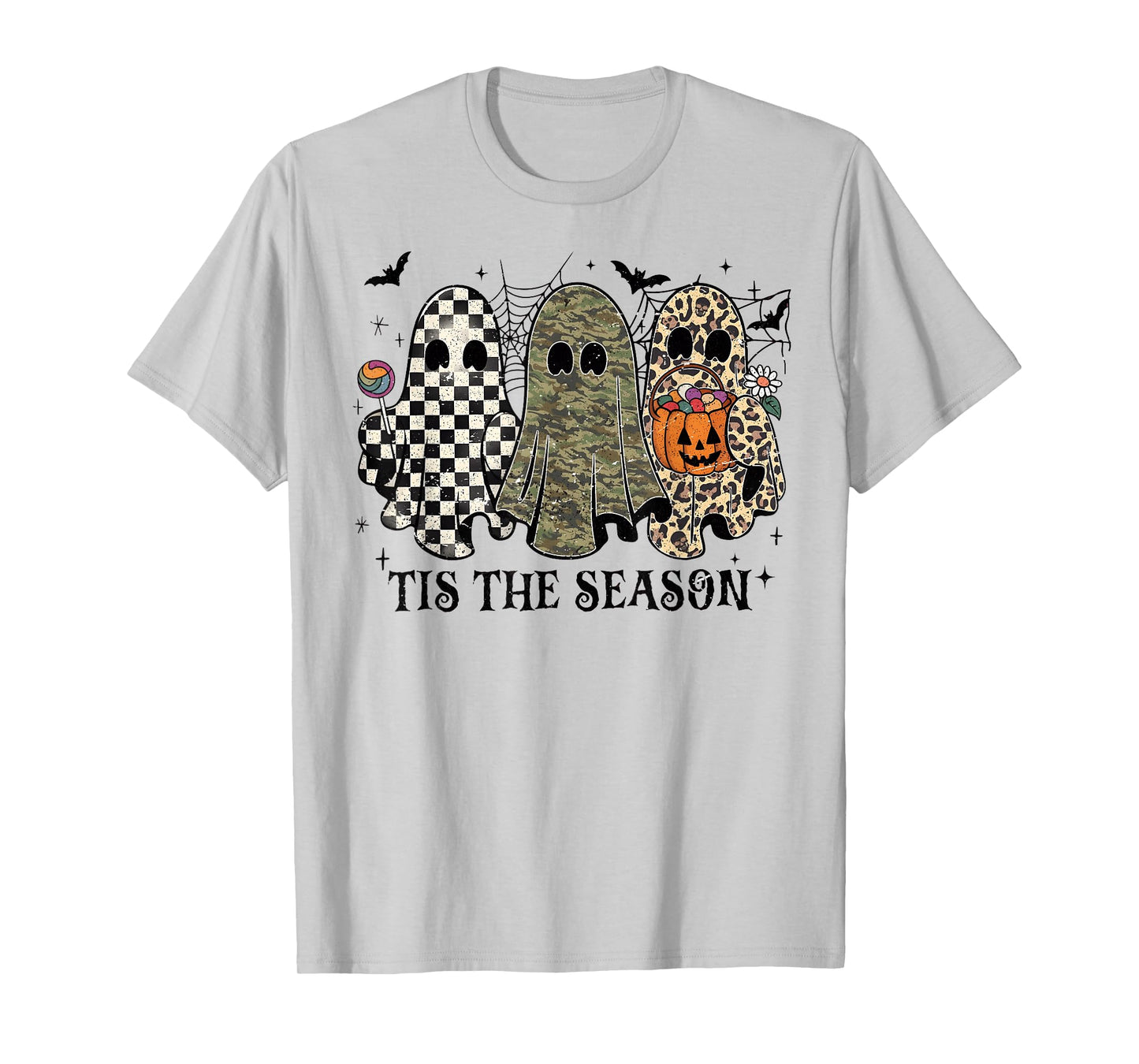 Tis The Season Camo Leopard Ghost Hello Hunting Halloween T-Shirt