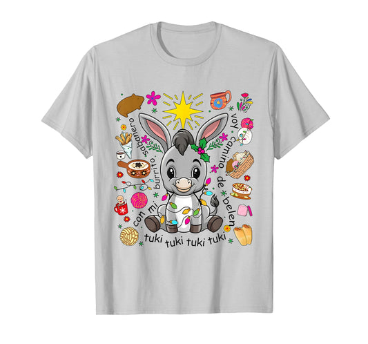 Mi Burrito Sabanero Mexican Tuki Tuki Donkey Latino Xmas T-Shirt