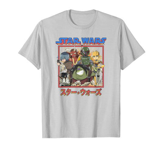 Star Wars Visions Anime Group Poster T-Shirt