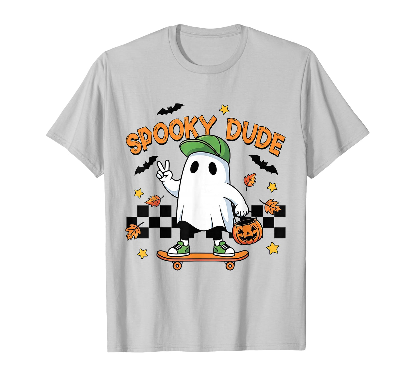 Spooky Dude Ghost Halloween Fall Pumpkin Season Boys Kids T-Shirt