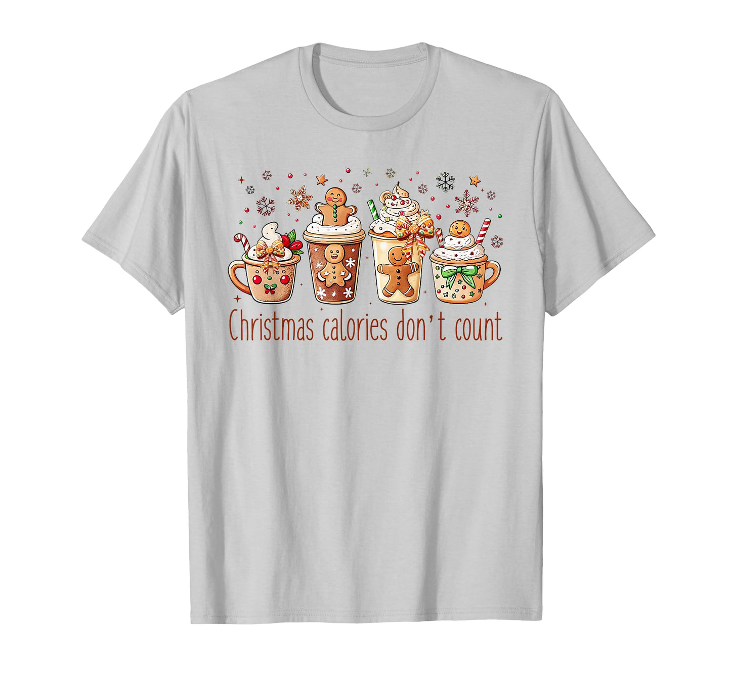 Christmas Calories Don't Count Funny Xmas Gingerbread T-Shirt