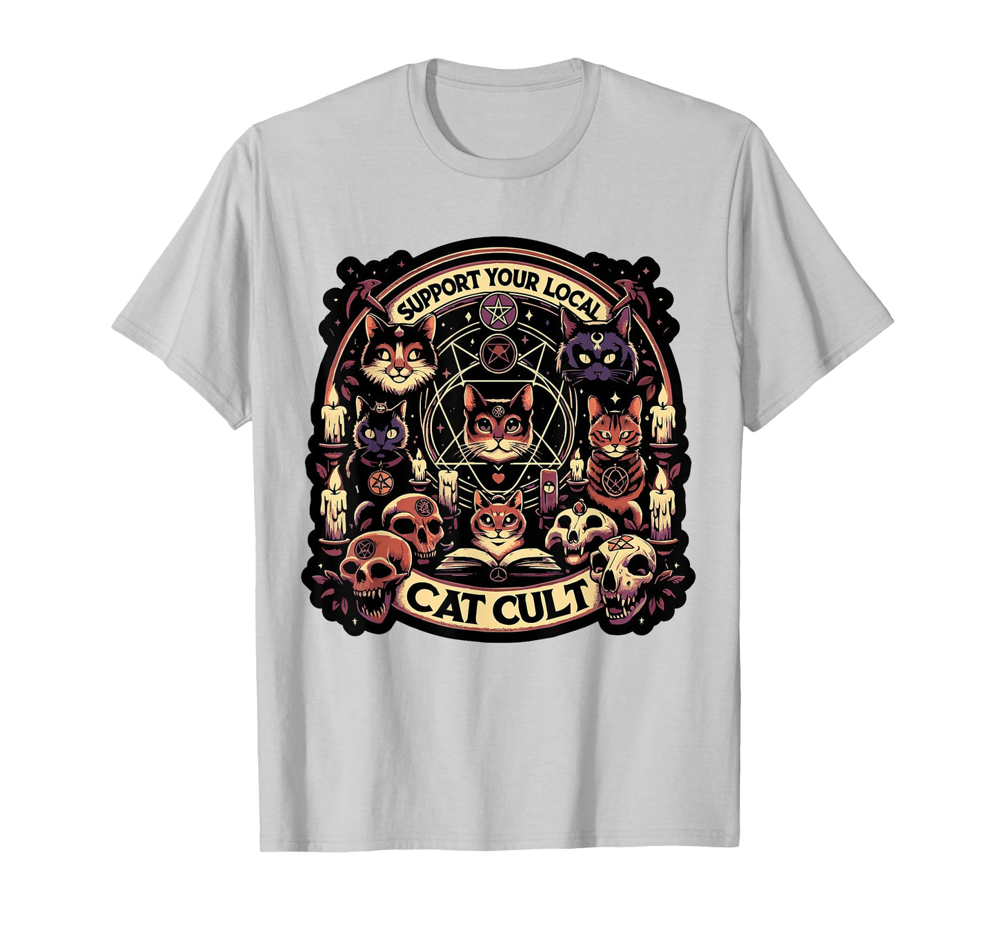 Funny Support Your Local Cat Cult Tee Shirt T-Shirt