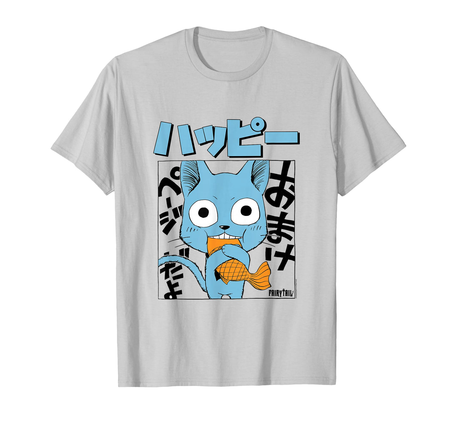 Fairy Tail Manga Happy Eating Fish T-Shirt