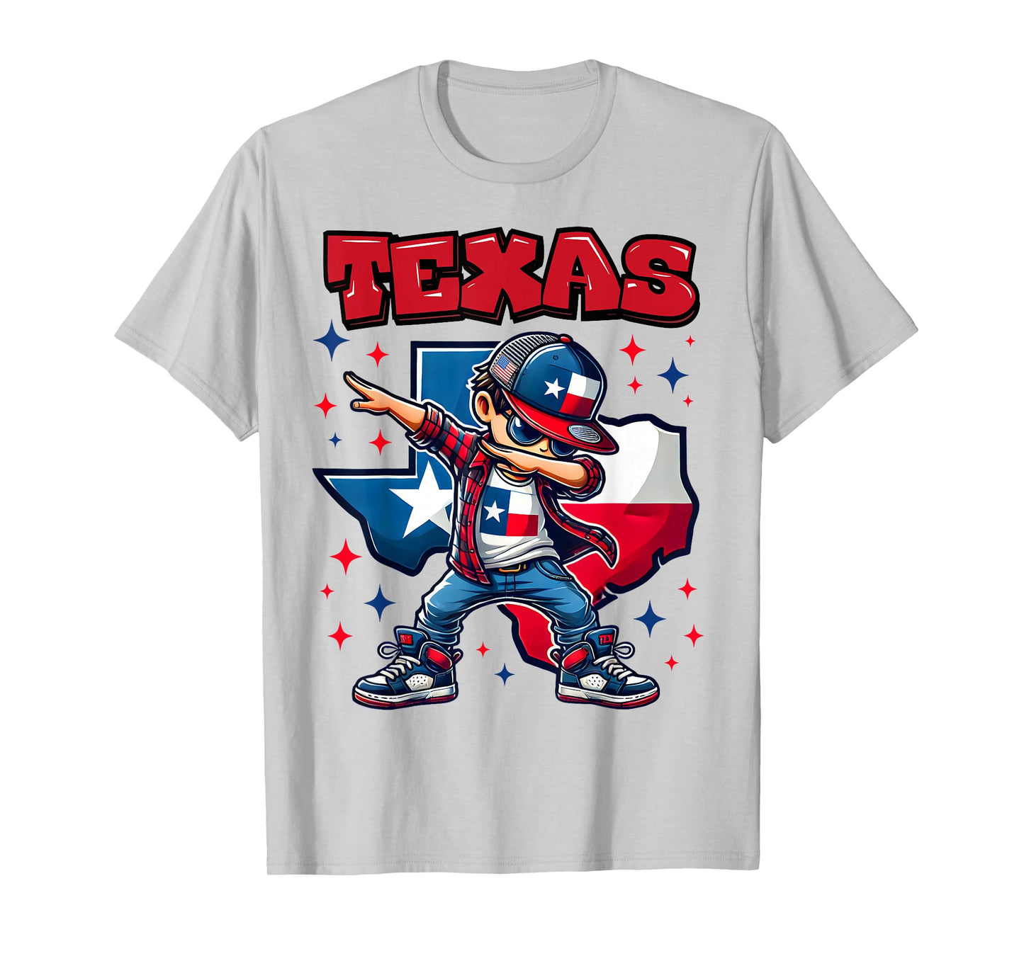 Texas King Dabbing Cool Texas State Flag for Kids T-Shirt
