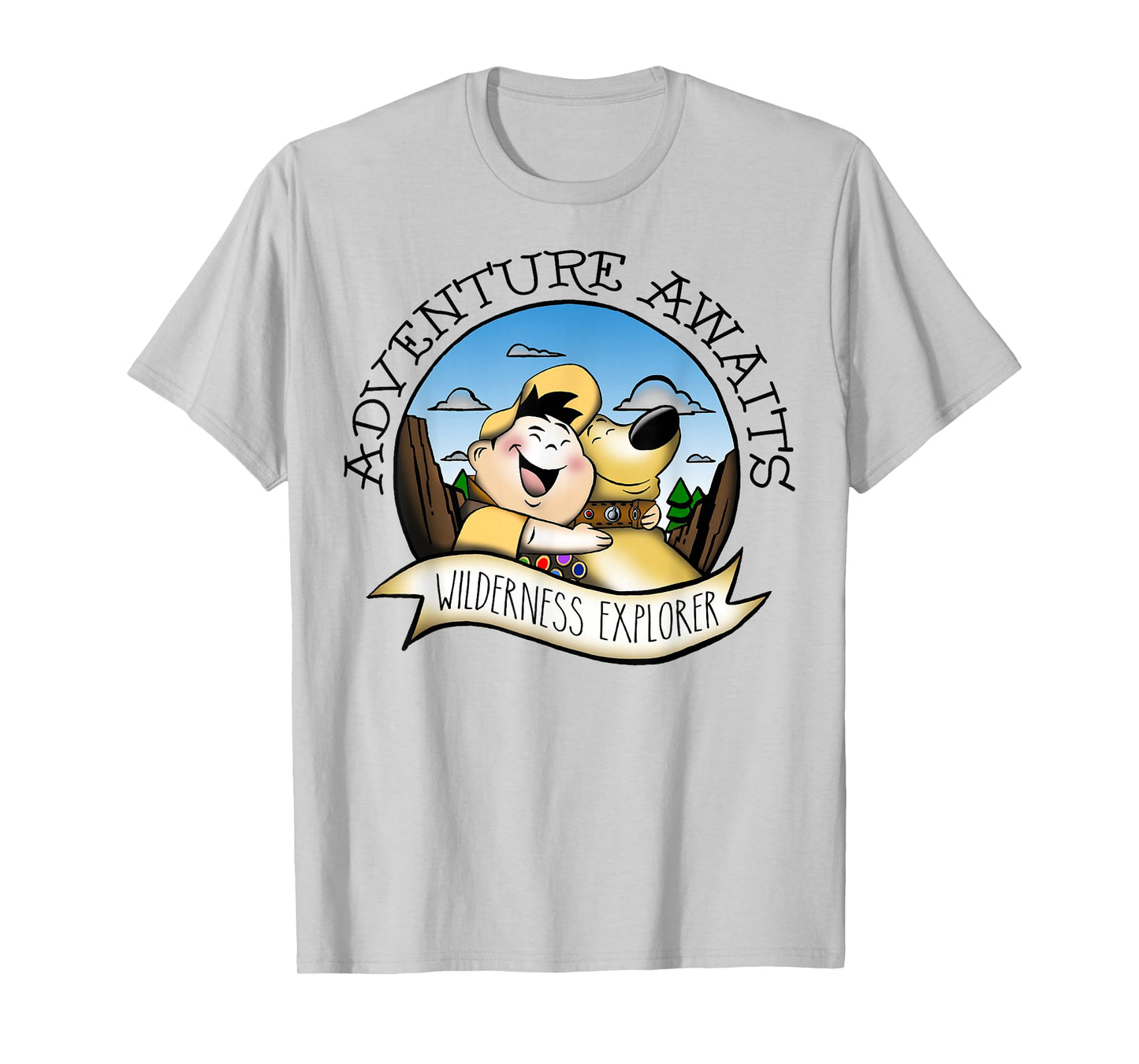 Disney Pixar Up Russell Dug Vintage Hug Graphic T-Shirt T-Shirt