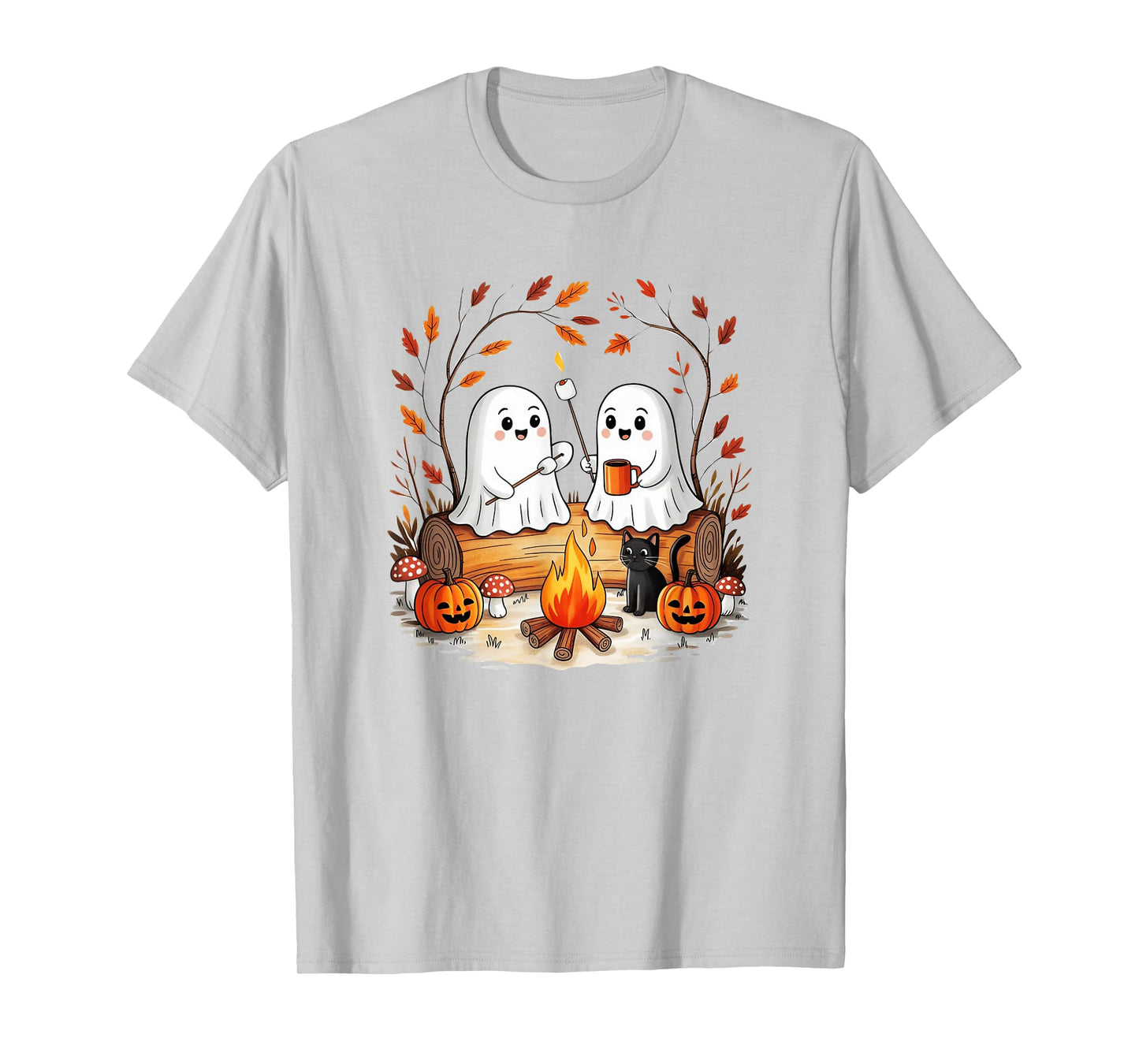Retro Cute Ghost Funny Halloween Fall Camping Boo Ghosts T-Shirt