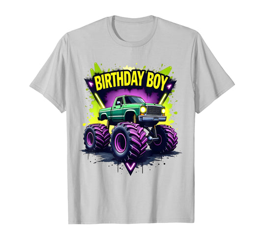 Birthday Boy Monster Truck Birthday Party Kids Boys T-Shirt