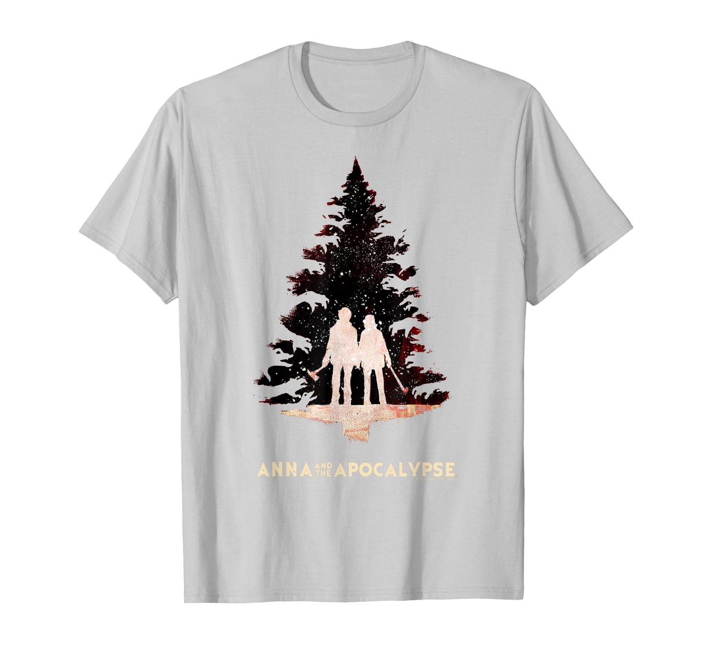 Anna and the Apocalypse Zombie Tree Silhouette Christmas T-Shirt