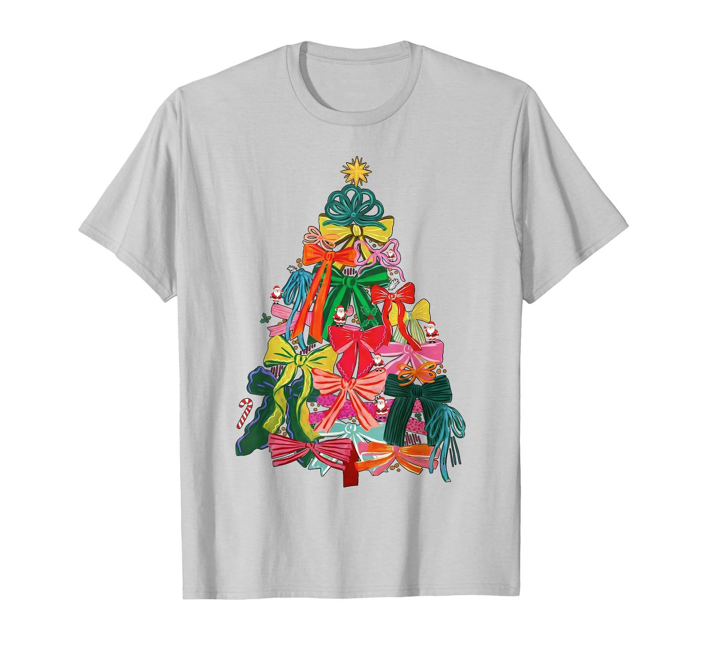 Coquette Bow Christmas Tree Xmas Holiday Girly Outfit Women T-Shirt