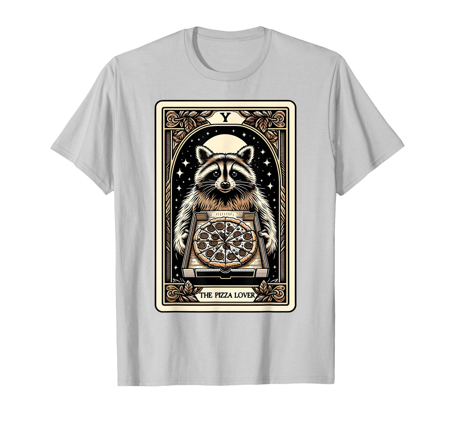 The Pizza Lover Tarot Card Funny Raccoon T-Shirt