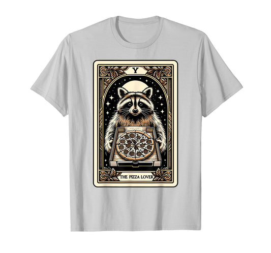 The Pizza Lover Tarot Card Funny Raccoon T-Shirt