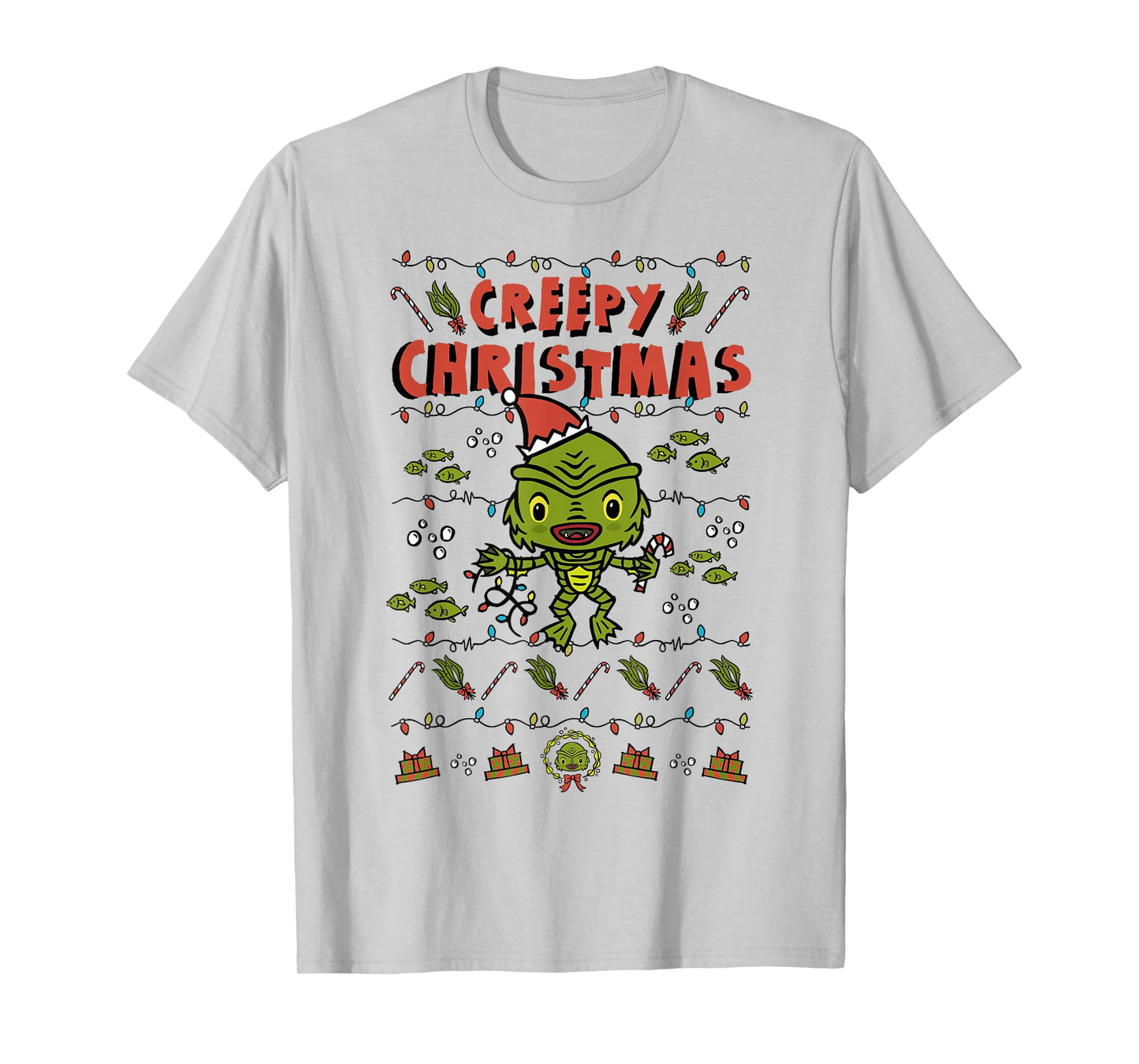 Universal Monsters Christmas Black Lagoon Creepy Christmas T-Shirt