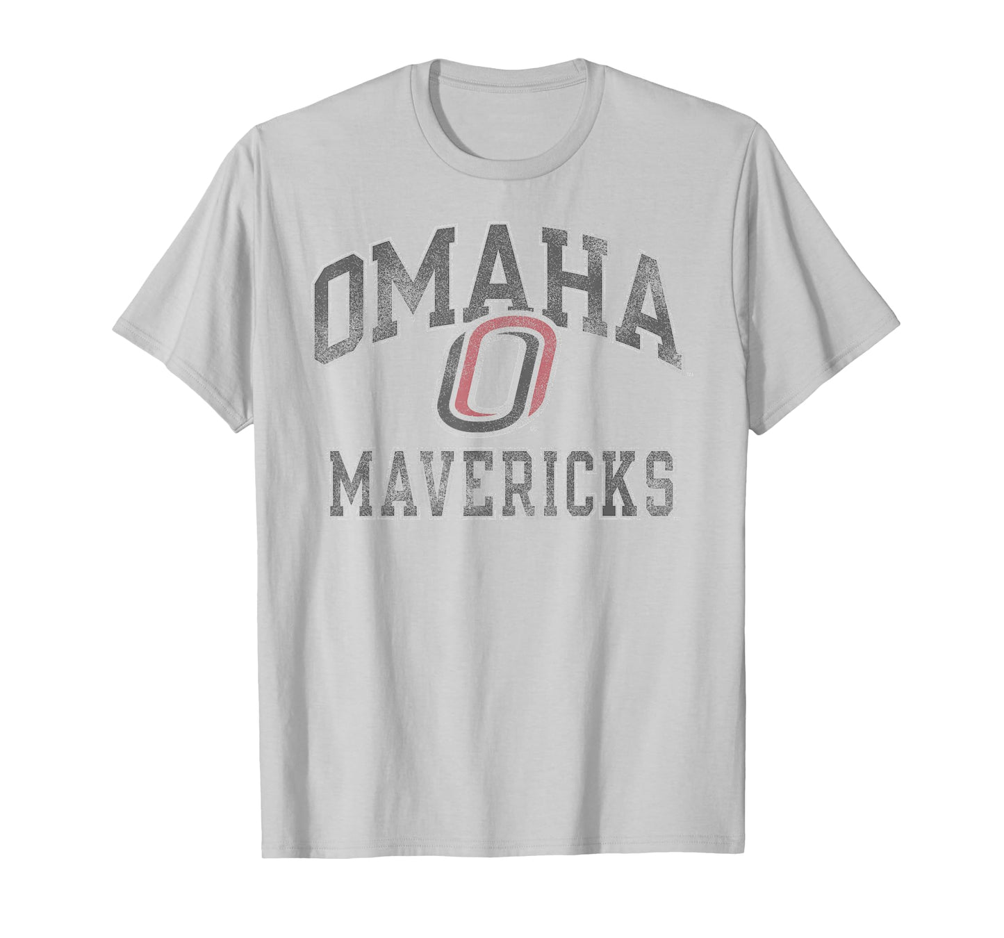 Nebraska Omaha Mavericks Vintage Worn Gray T-Shirt
