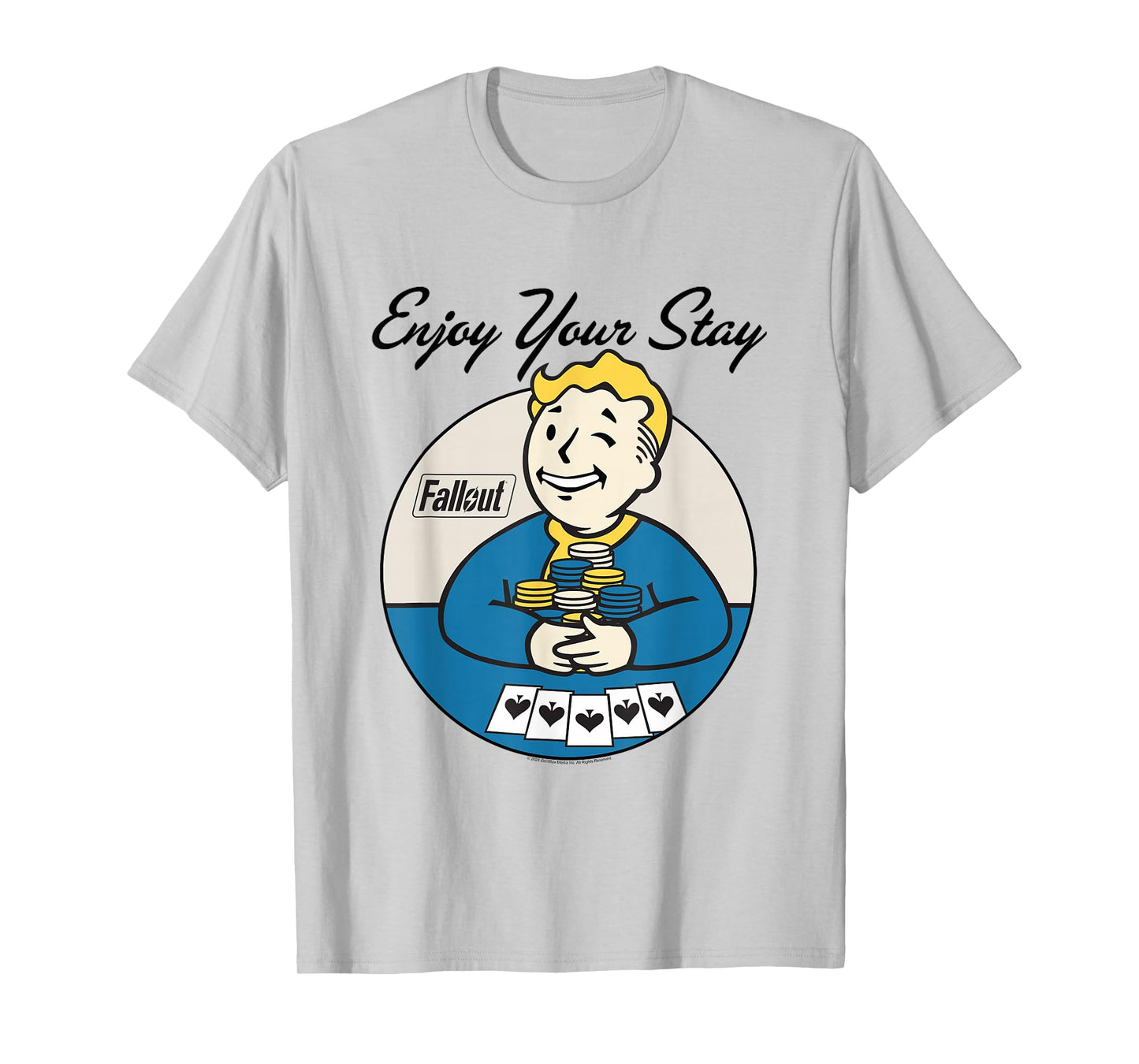 Fallout Video Game Vault Boy Poker Enjoy Your Stay T-Shirt