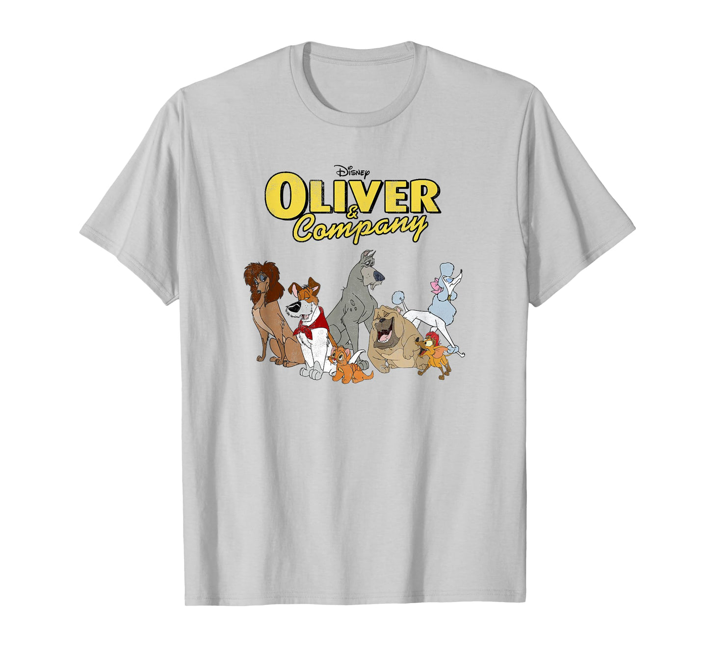 Disney Oliver & Company Group Shot Dog Gang Logo T-Shirt
