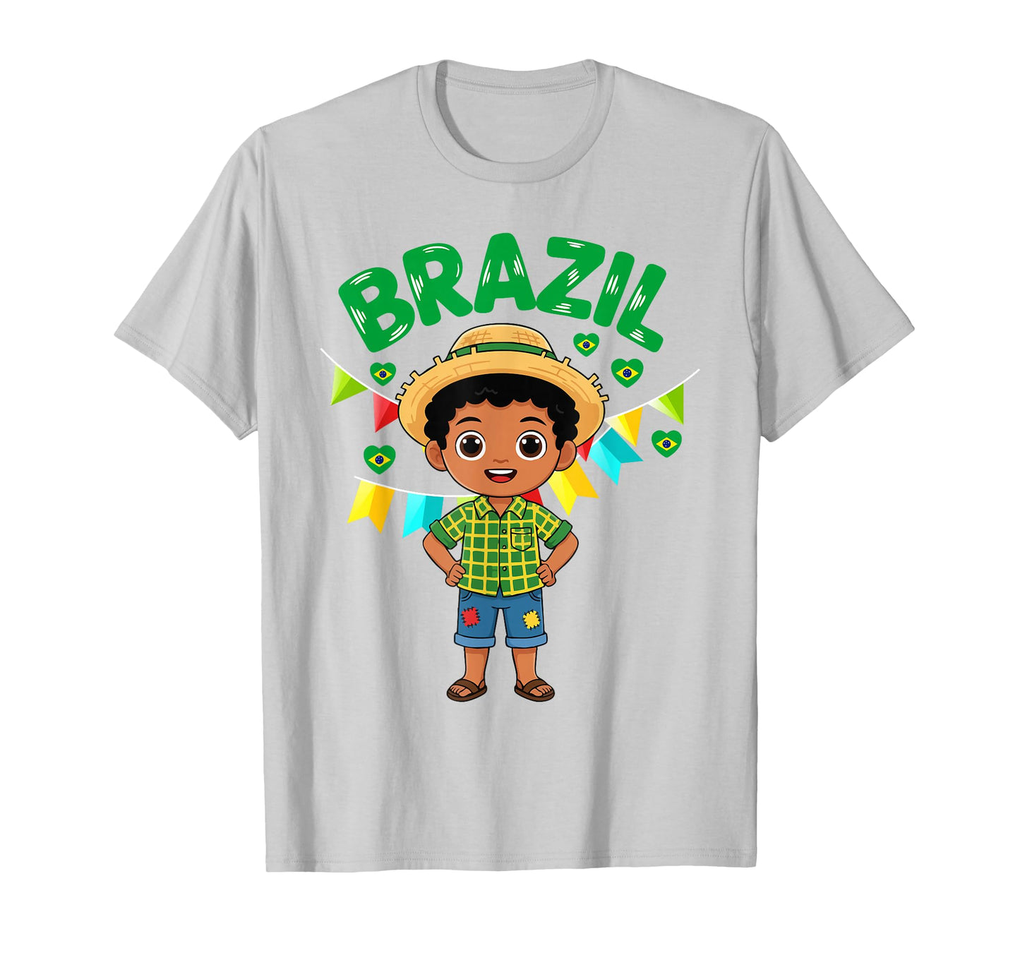 Brazil Brazilian Boy Traditional Outfit Wear Flag Heritage T-Shirt