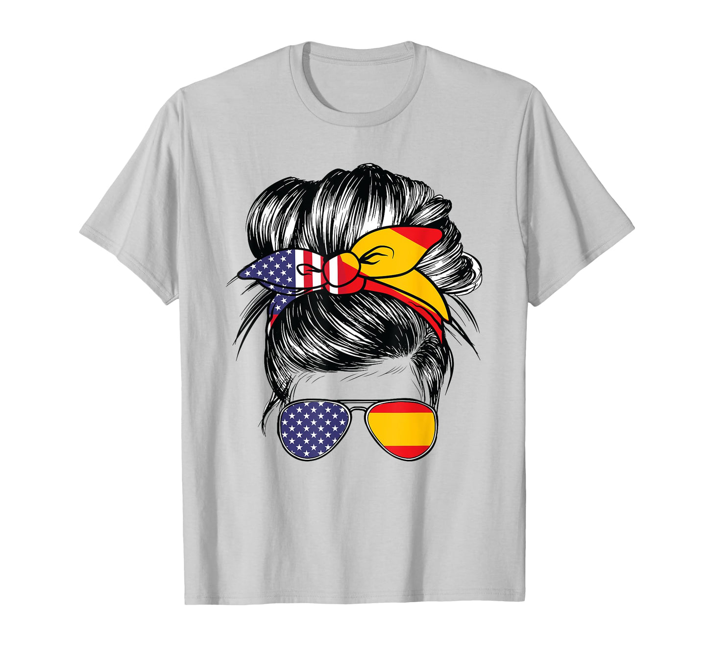 Spain Flag American Women Girl USA Heritage Spanish T-Shirt
