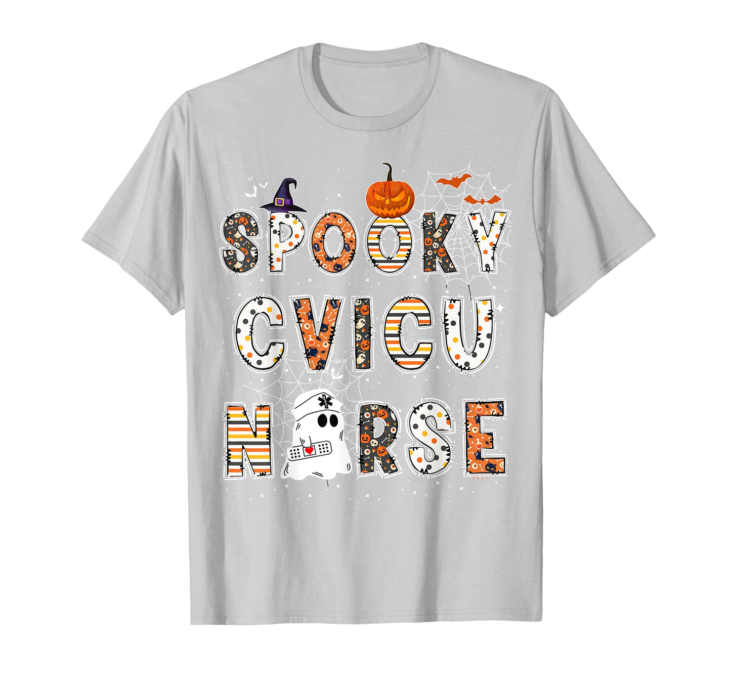 Spooky CVICU Nurse Halloween Costume Cardiovascular Nurse T-Shirt