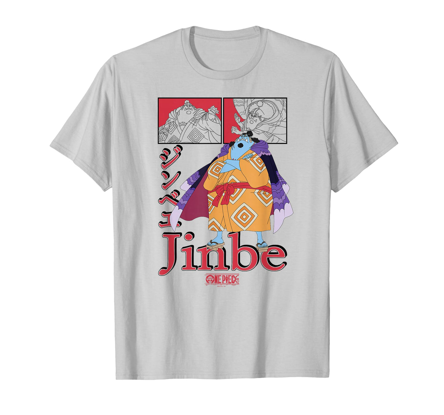 One Piece Anime Jinbe Collage with Kanji T-Shirt