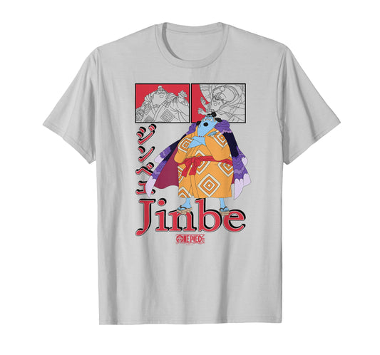 One Piece Anime Jinbe Collage with Kanji T-Shirt