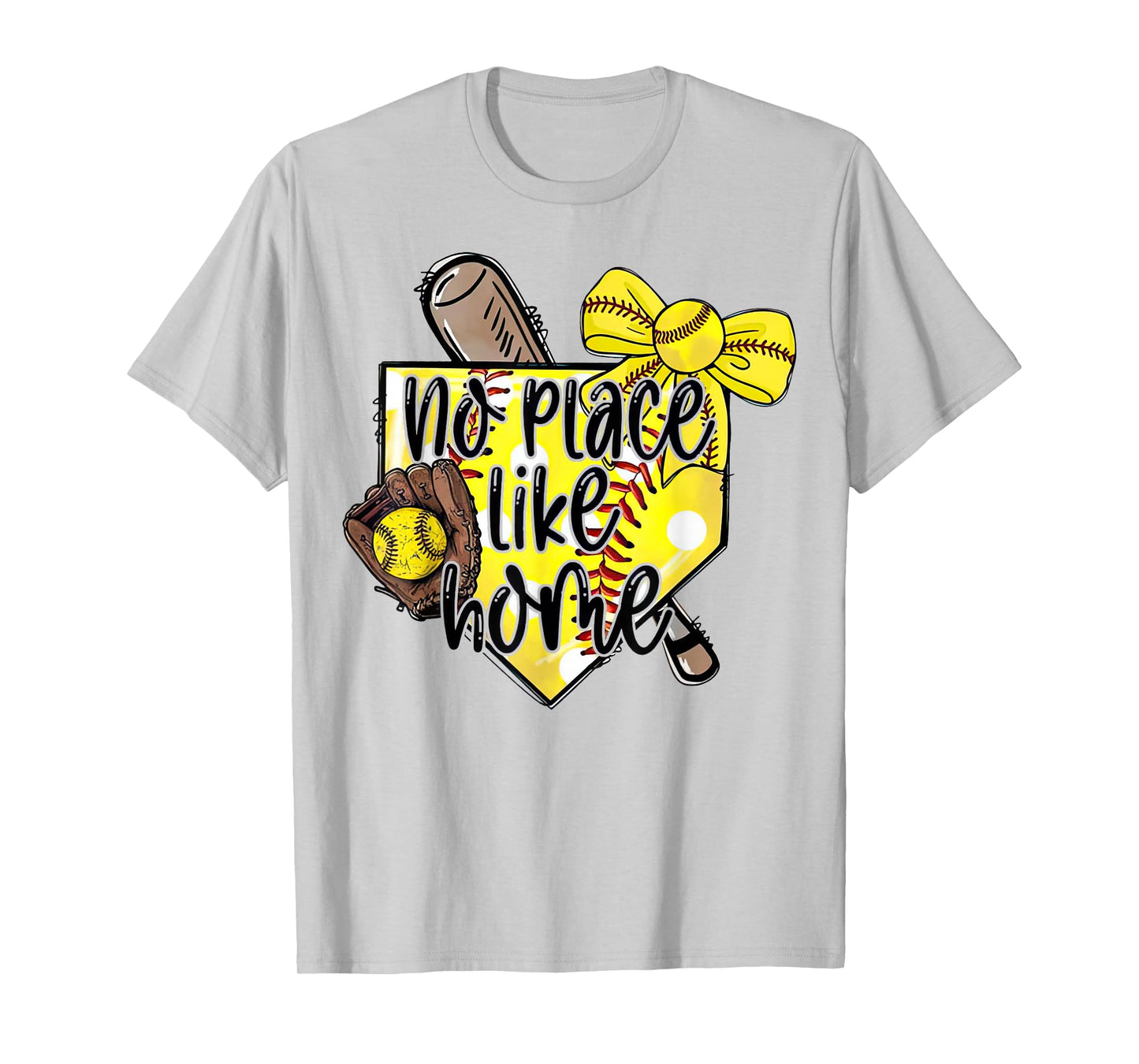 Softball No Place Like Home Funny Sports Mom Retro T-Shirt