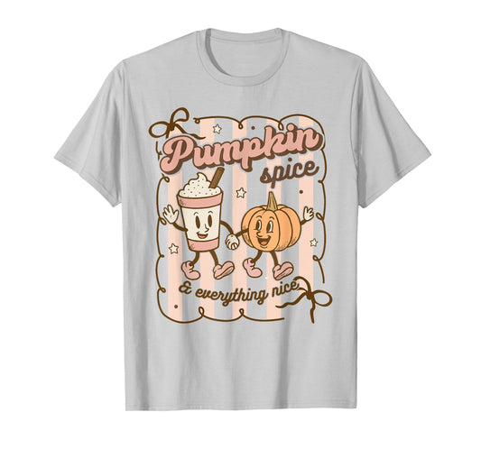 Pumpkin Spice Everything Nice Retro Fall Season Halloween T-Shirt