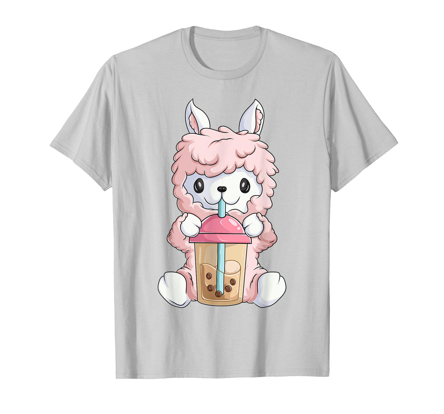 Kawaii Anime Llama Shirt For Women Girls, Boba Bubble Tea T-Shirt
