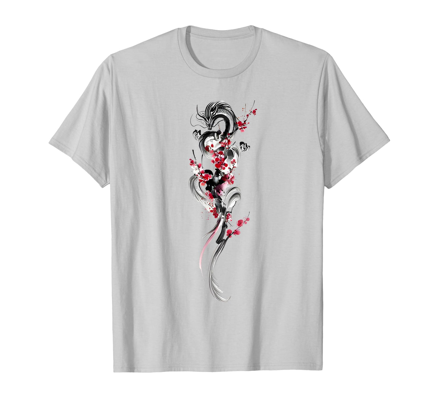 Cherry Blossom Japanese Dragon Asian Retro 80’s Style T-Shirt