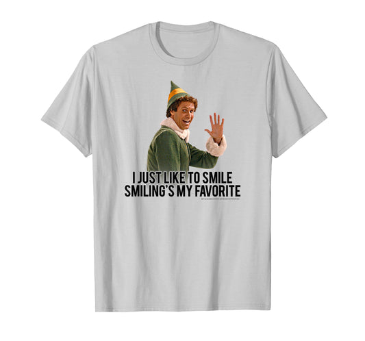 Elf I Just Like to Smile Buddy Christmas Movie T-Shirt